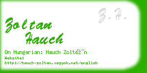 zoltan hauch business card